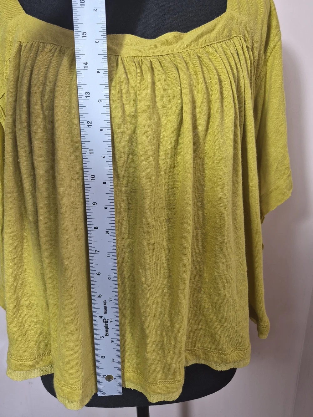 Free People Mustard Yellow Flutter-Sleeve Top